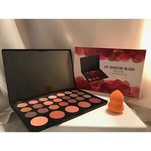 Coastal Scents Makeup 26 Eye Shadow BLUSH PALETTE + Beauty Blending Sponge